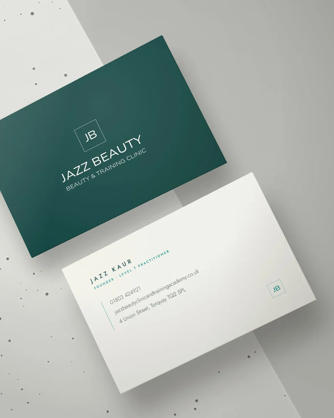Jazz Beauty printed cards and brand stationery