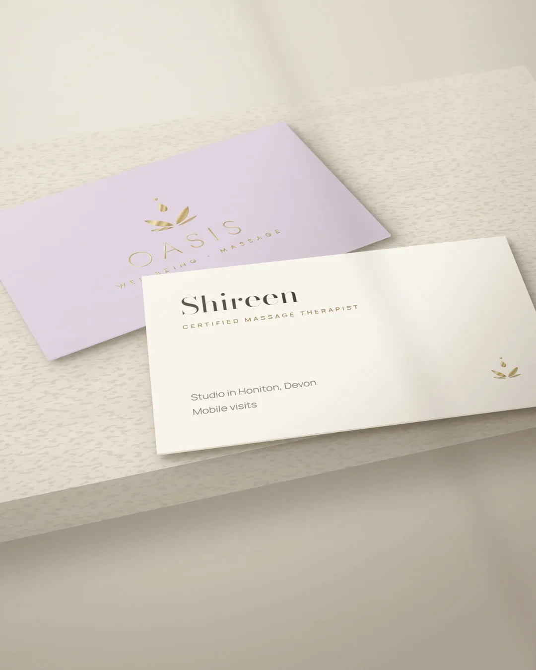 Oasis Wellbeing business cards