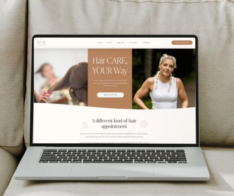 Aime Lawson website on a laptop